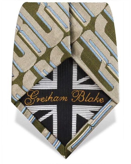 Gresham Blake Green Graphic Tie for men