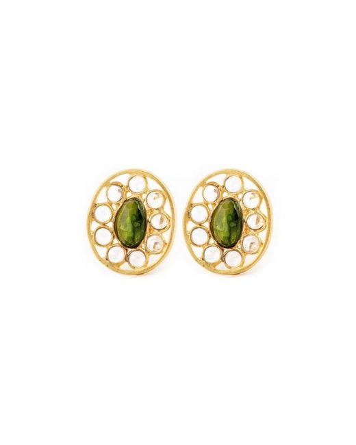 Opium Jewels Metallic Crystal & Tourmaline Studs