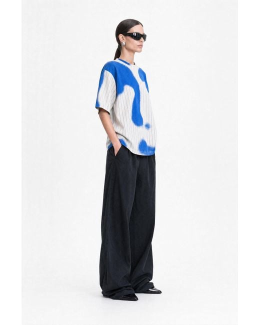 mysimplicated Blue Spray Stripes Oversized T-Shirt W
