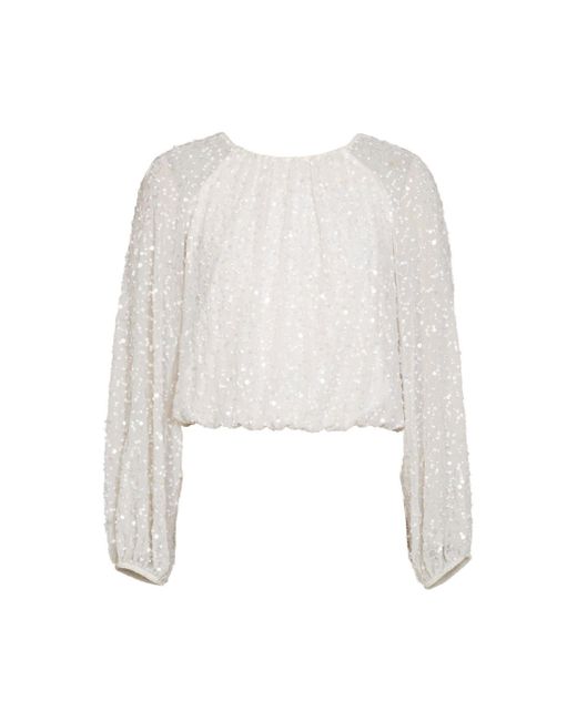 Rose & Nancy White Zara Ivory Sequin Blouse