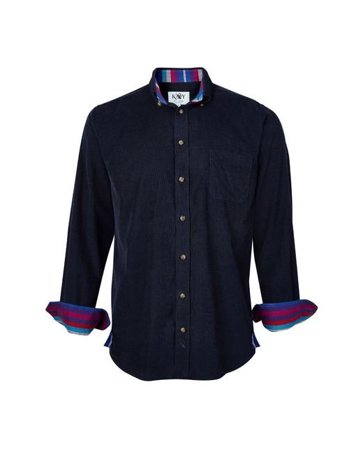 Koy Clothing Blue Dark Cord Shirt for men