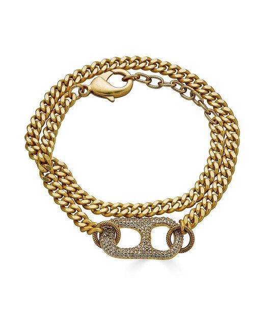 Loni Paul Jewelry Metallic Matte Double Wrap Pave Can Tab Bracelet