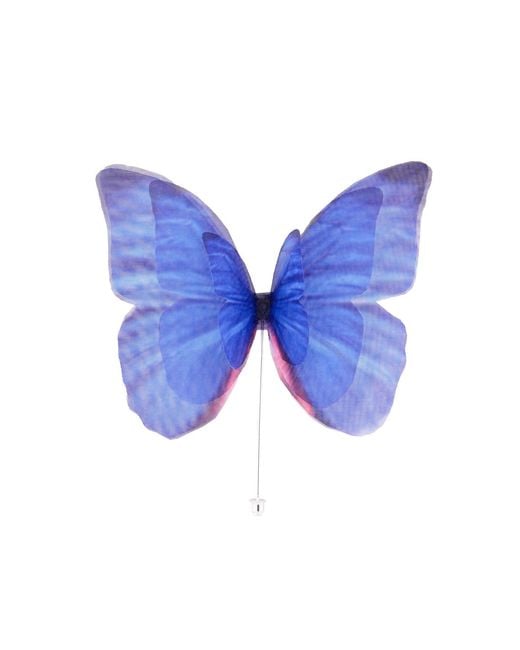 Oana Savu Blue Pin Silk Butterfly Brooch