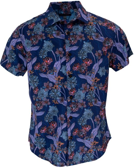 Lords of Harlech Blue Scott Ocean Floral Shirt for men