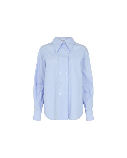 Lily and Lionel Blue Dapper Double Placket Stripe Shirt