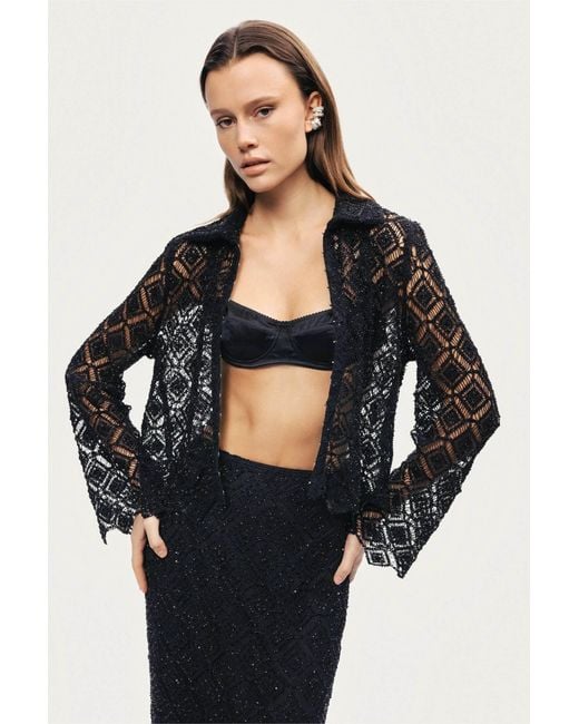Nocturne Black Lace Sheer Jacket