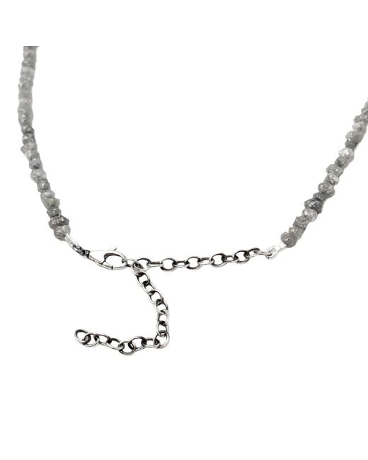 Rahul's Jewels Metallic 16"-19" Adjustable Length Genuine Diamond Rough Strand Necklace