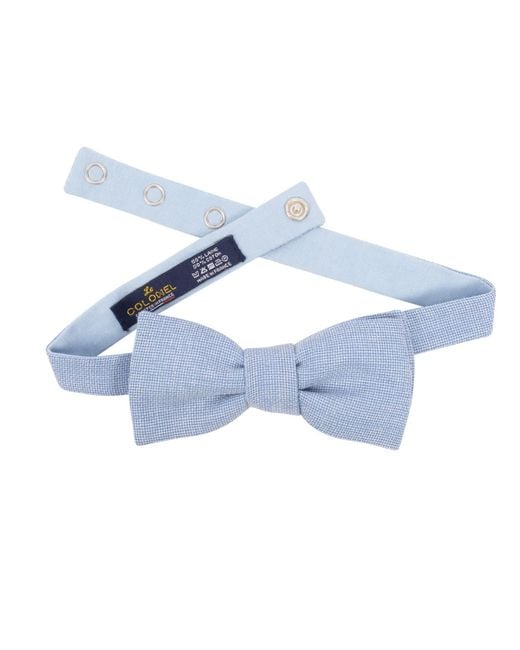 LE COLONEL Blue Arctic Italian Wool Bow Tie for men