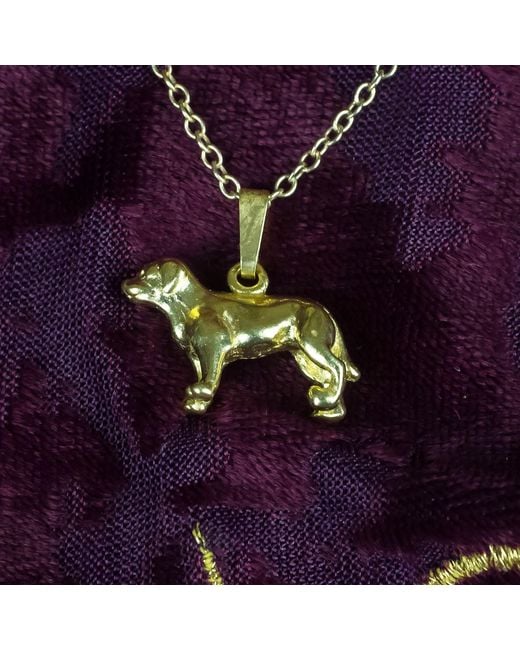 Simon Kemp Jewellers Metallic Labrador Pendant Eighteen Carat On Solid Sterling