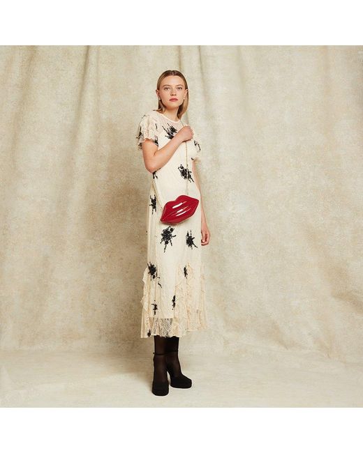 Lulu Guinness Red Lulu Lips Medium Clutch Bag
