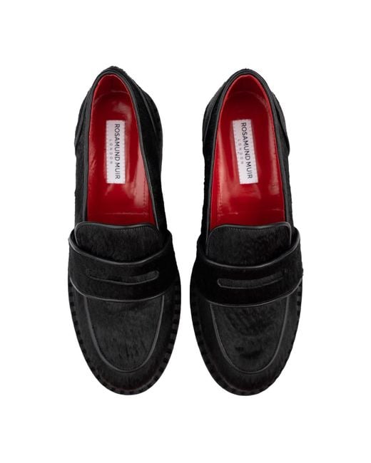 Rosamund Muir London Black Stratford Calfhair Loafers