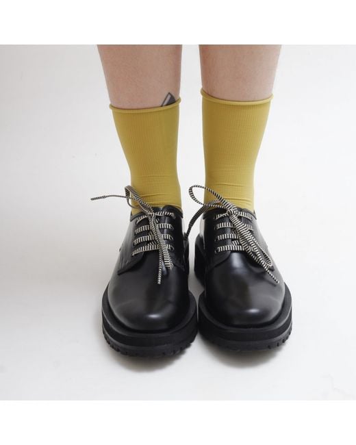 Mafalda Black Leather Lace-Up Loafers