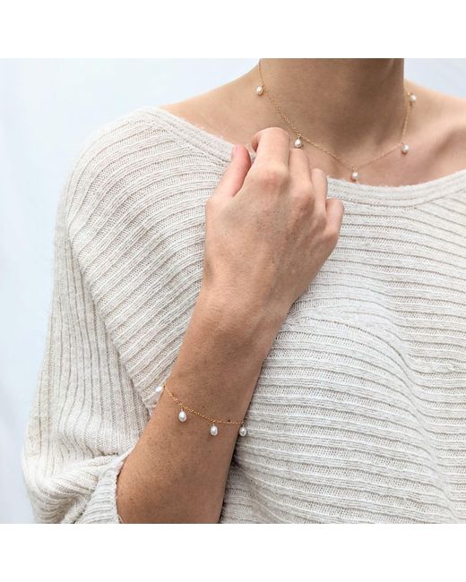 Kiri & Belle Metallic Annalise Pearl Drop Charm Filled Bracelet