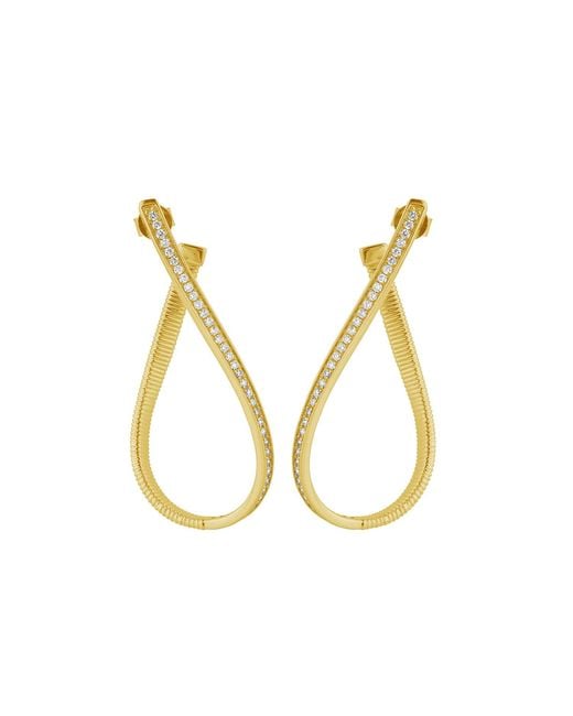 Artisan Metallic 14K Diamond Long Drop Earrings