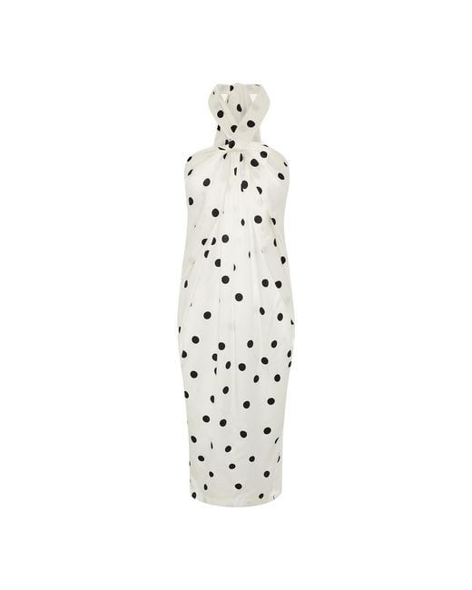 The Summer Edit White Sienna Silk Bandeau Dress