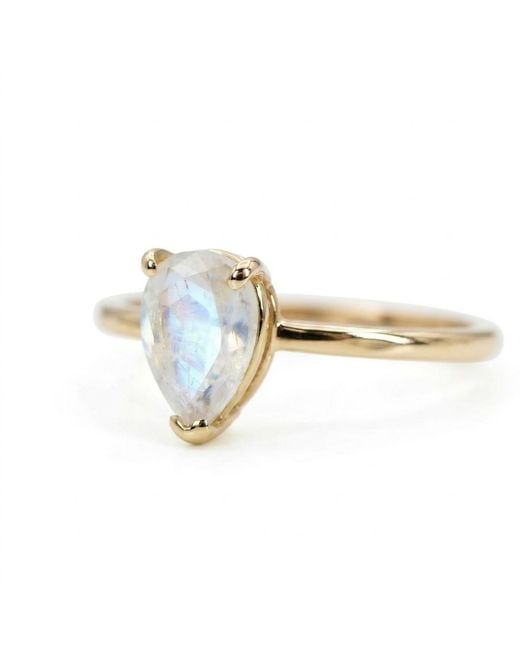 Melt'm Jewelry Metallic Pear Moonstone Ring