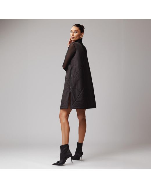 concept A trois Black Quilted Dress With Two Side Zippers