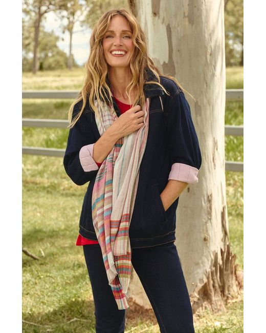Adrift Clothing Gray Homestead Plaid Scarf