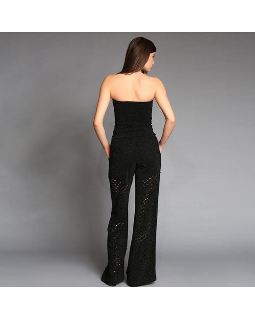 Silvia Serban Black Dragon Skin Laser Cut Glitter Pants