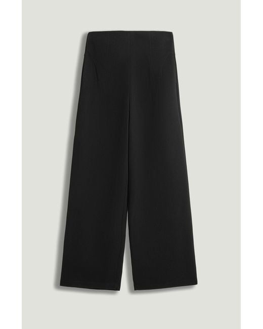 Nocturne Black High-Waist Wide-Leg Pants