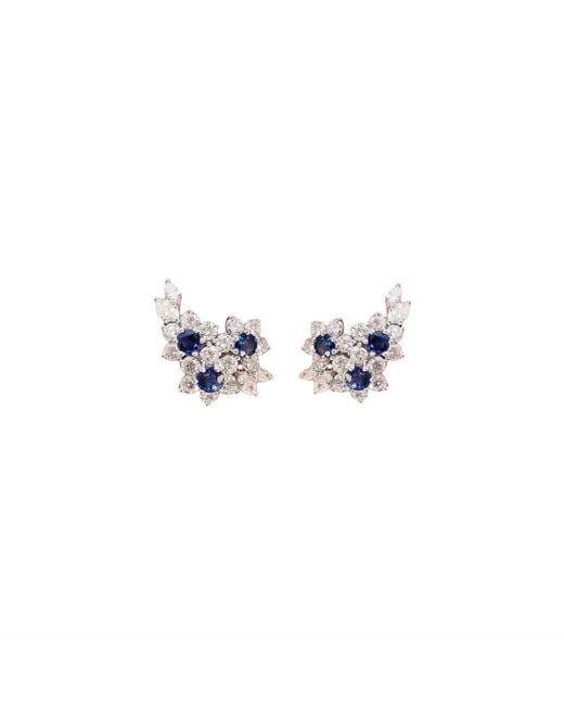 Chanel Joan Elkayam Blue Crystal Floral Earrings