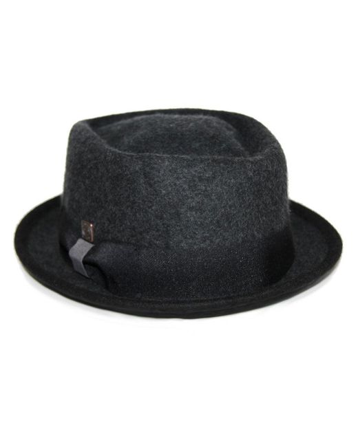 Dasmarca Hats Black Jackson Slate Wool Felt Porkpie Hat for men