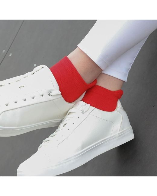 Peper Harow - Made in England Red Organic Trainer Sport Socks Bundle –