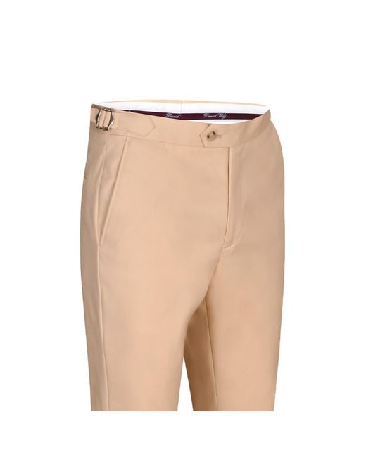 DAVID WEJ Natural Neutrals Ashford Relaxed Trouser With Side Adjusters for men