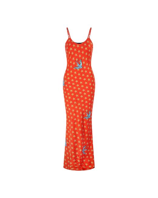 Jessica Russell Flint Red Maxi Slip Dress