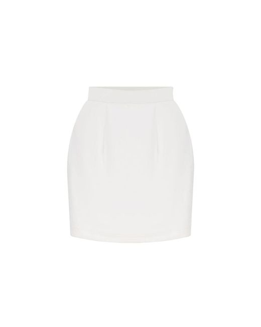 Úchè White Snake Print Mini Skirt