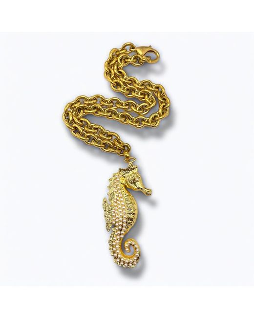 Jagged Halo Jewelry Metallic Tanya Seahorse Pendant Necklace