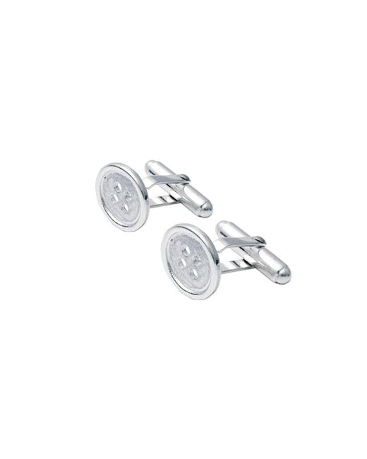 Edge Only Metallic Button Cufflinks Sterling for men