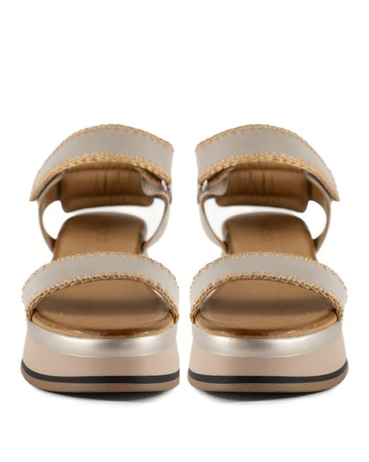 Keith Scarrott Shoes Metallic Neutrals Isolotto Taupe Platform Sandal