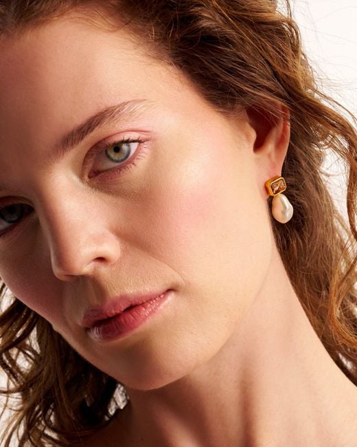 Kybele Studio Metallic Bloom Drop Earrings