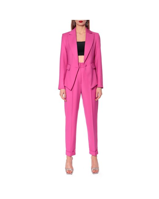 AGGI by HALEWSKI Pink Angela Very Berry Single Breasted Feminine Blazer