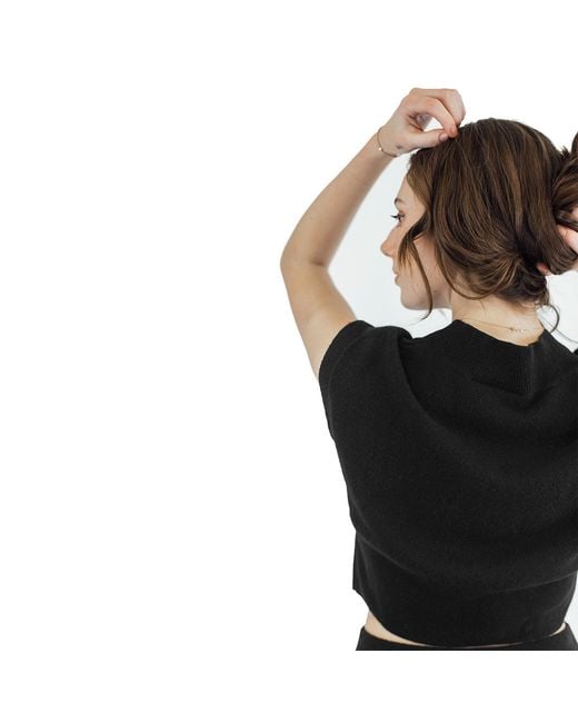 Zenzee Black Cashmere Cropped Sweater Vest