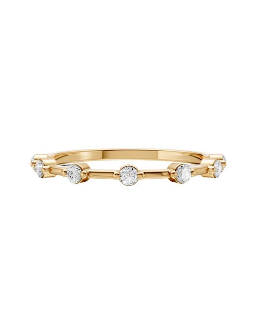 Aya Fine Jewelry Metallic Round Cut Lab Diamond Station Ring 14K For Daily Wear