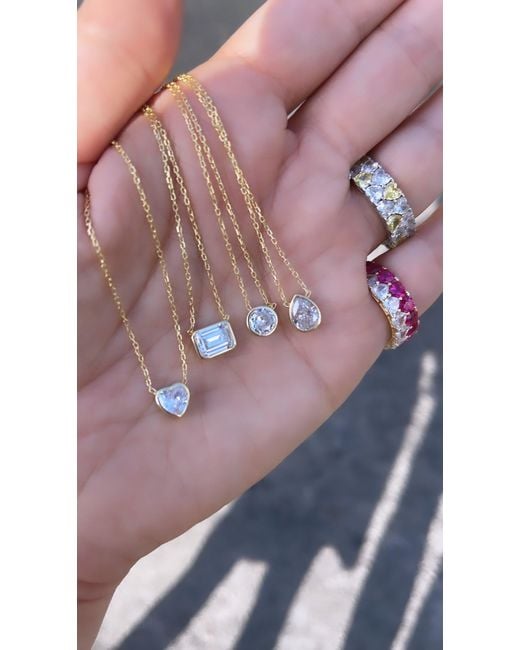 SHYMI Metallic Mini Bezel Solitaire Necklace