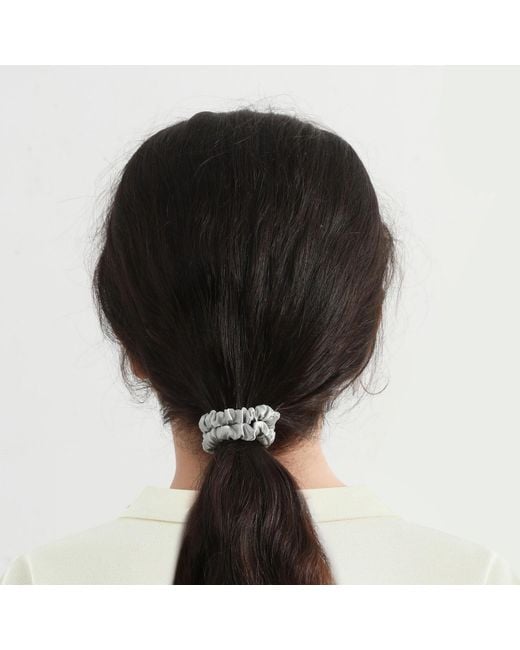 Soft Strokes Silk Metallic Pure Mulberry Silk Skinny Scrunchie Set Of Five