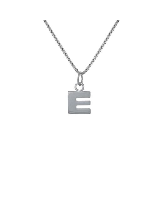 Edge Only Metallic Letter Pendant "E" Initial Necklace Sterling for men