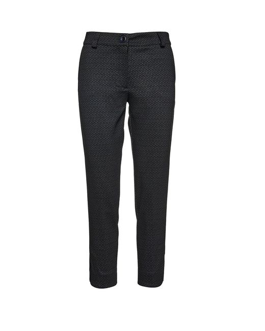 Conquista Black Print Punto Di Roma Pants