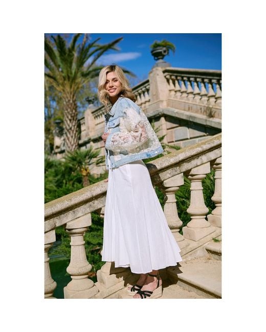 Saachi Blue Denim Lace Jacket
