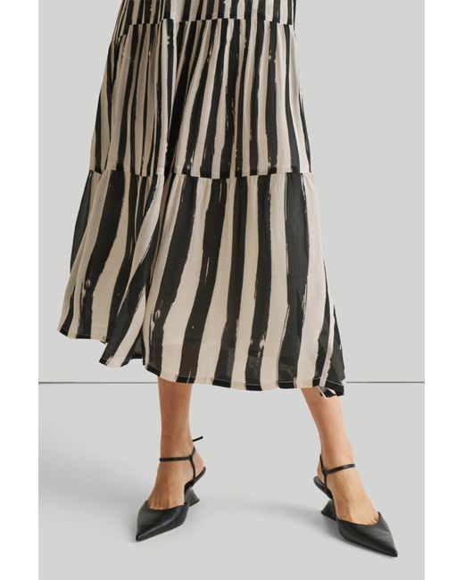 REISTOR Black Strappy Tiered Maxi Dress