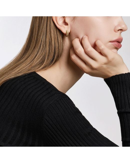Didier Dubot Metallic Sensuelle Raw-Plated Hoop Earrings