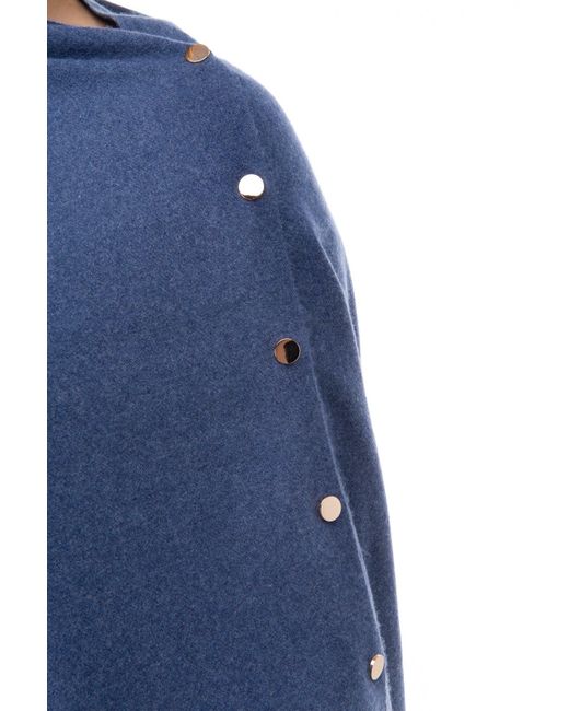 Franchetti Bond Blue Gisella Denim Button Poncho