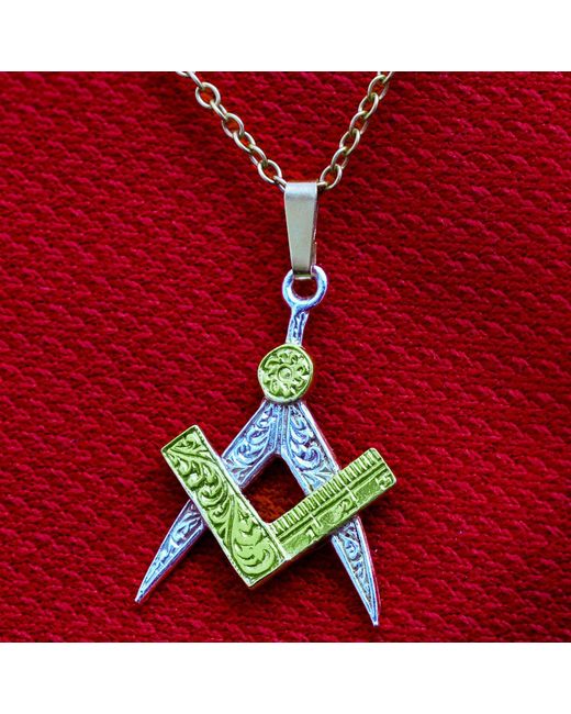 Simon Kemp Jewellers Metallic Masonic Pendant Eighteen Carat On Solid Sterling for men