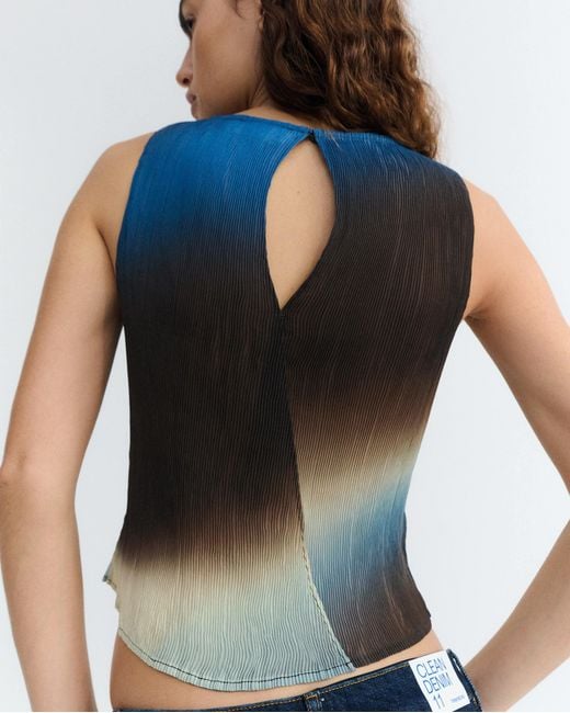 Thinking Mu Blue Pleated Top Glass Dora