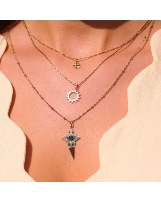 Zohreh Multicolor Limited Edition Malachite Eye Pendant 9K