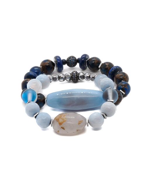 Ebru Jewelry Blue Ocean Inner Peace Bracelet Set