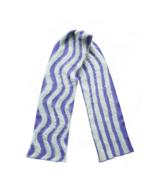 Ccy Currency Blue Striped Scarf
